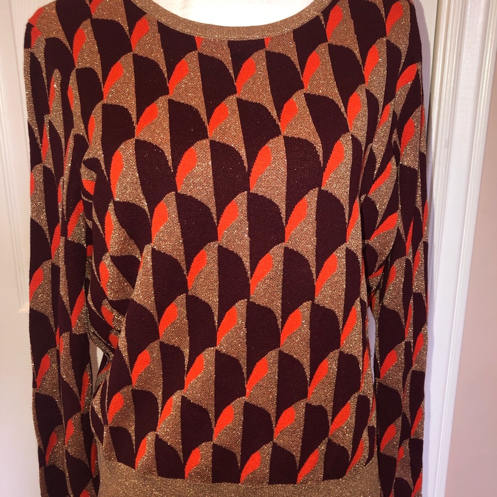 Ann Taylor Purple and RoseGold Sweater
